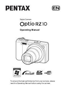 Pentax Optio RZ10 manual. Camera Instructions.